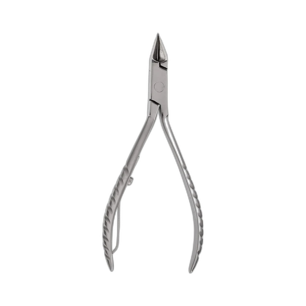 Alicate de unhas Proart ADU01B em metal prateado com cabo anatômico e texturizado